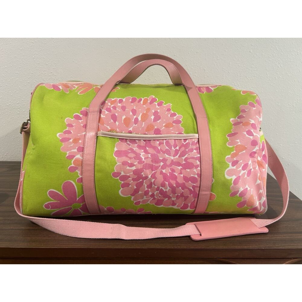 Lilly Pulitzer Large Weekender Bag Duffle Bon Bon Bardot Pink Green Overnight